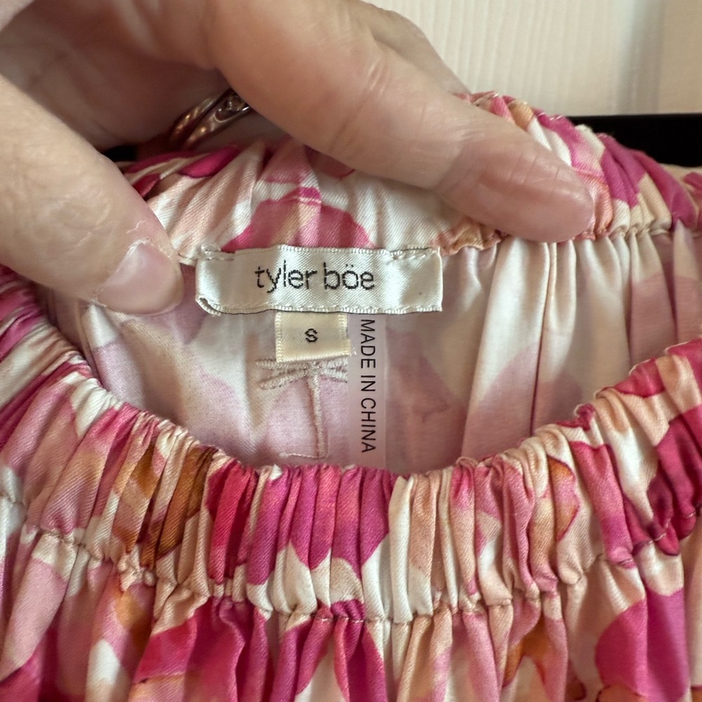 Tyler Boe Pink and Orange Floral Midi Dress - Picture 4 of 8